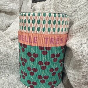 Anthropologie Cherry Patterned Decorative Candle